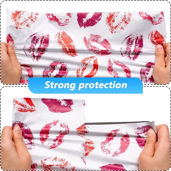 Poly Mailers 14.5"x19" Pink & Red Lips- 25 Pack - Picture 3 of 6